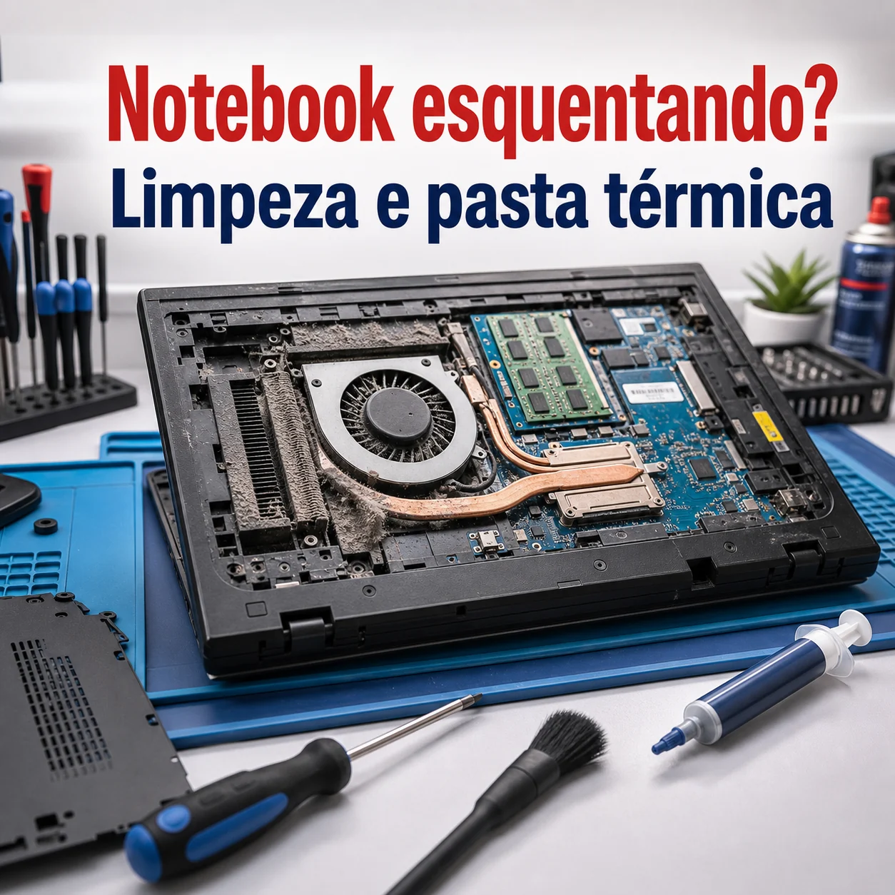 Notebook em manutenção preventiva